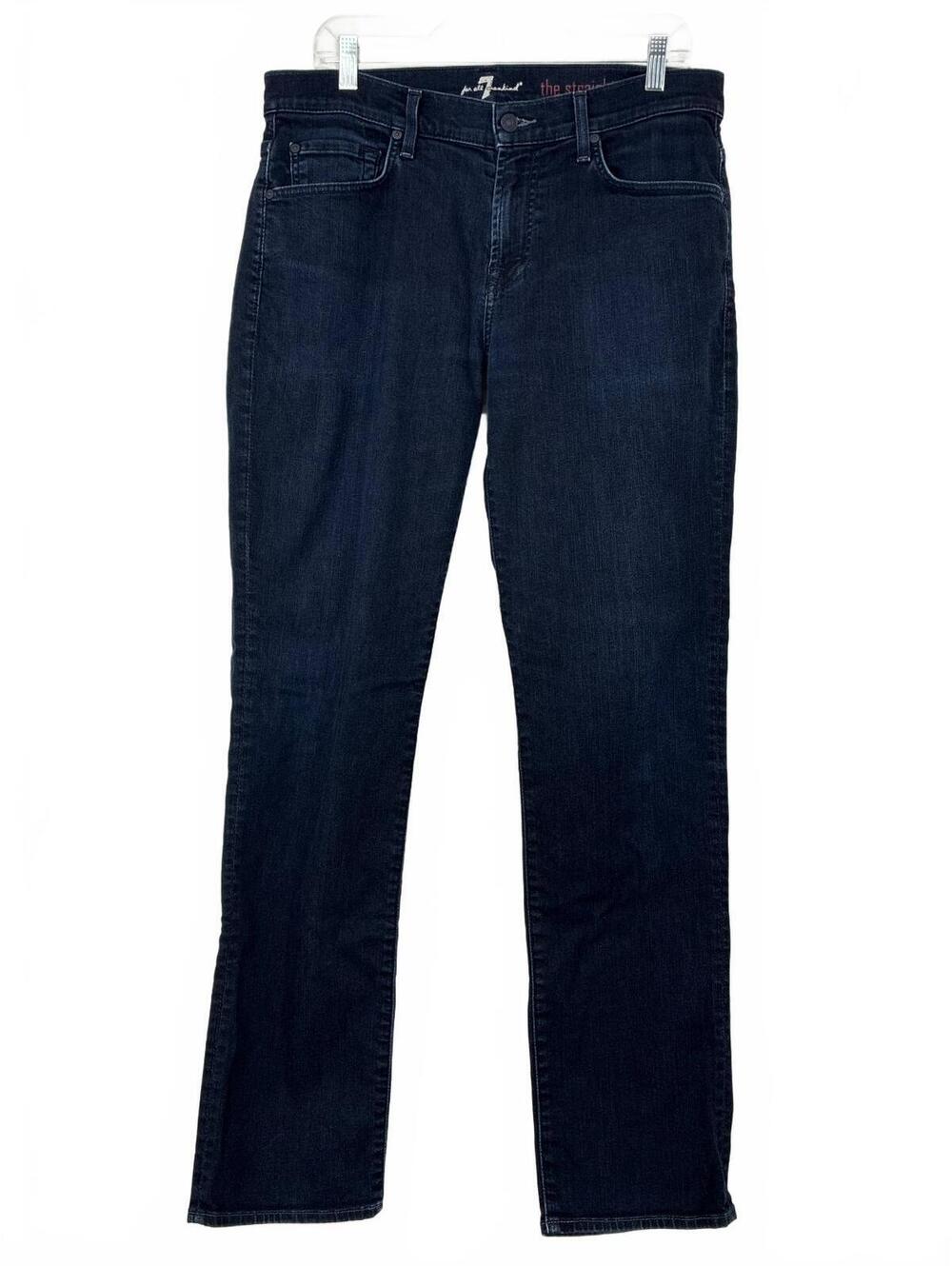 7 For All Mankind The Straight Dark Wash Denim Jeans Size 32
